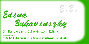 edina bukovinszky business card